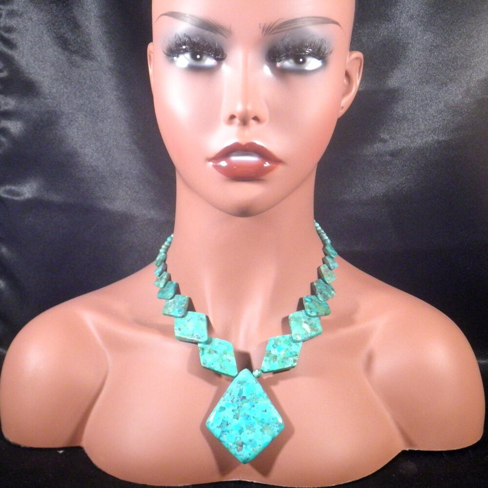 Jay King Sterling Silver Misty Mountain Modernist Turquoise Necklace